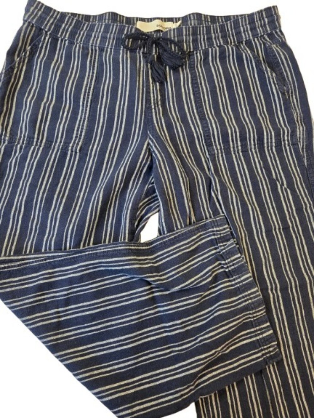 Sonoma Linen Blend Navy Stripe Pants Size XL